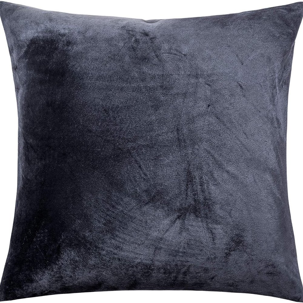 24 x 24 Charcoal Grey Velvet Square Pillow Cover